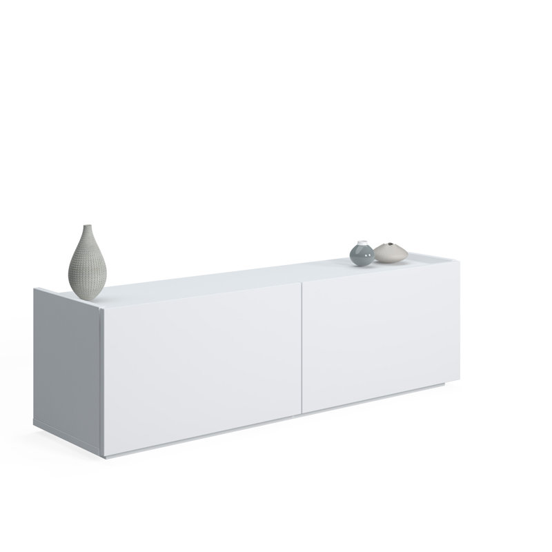 Hoar TV Stand Cabinet, TV Unit with 2 Doors, 119 x 35 x 37 cm TV Table for TVs up to 55", White