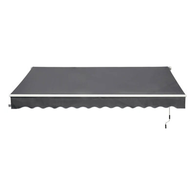 Dakota Fields 395cm W x 250cm D Fabric Cover Retractable Patio Awning
