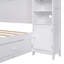 Lit double en bois avec armoire et tablette tout-en-un, blanc-1045757-1045758