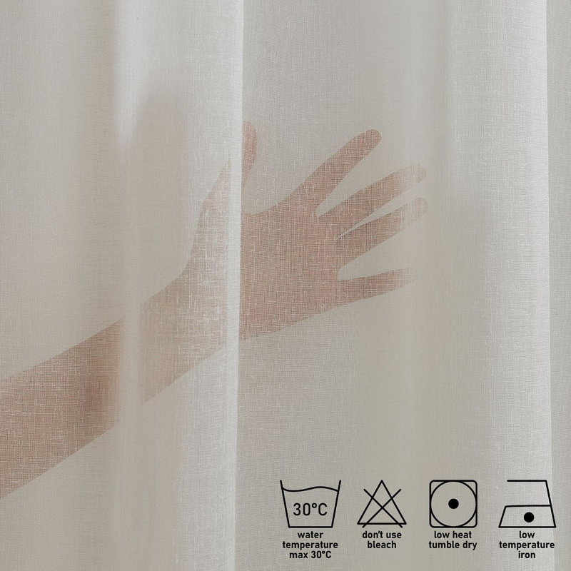 Solid Colour Kitchen Curtain, Cream, 45 W x 60 D cm