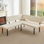 Banc d'angle moderne avec revêtement et pieds en métal