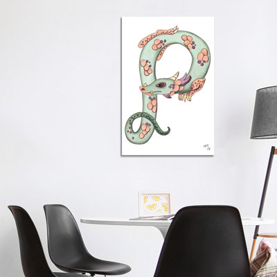 Monster Letter P by Might Fly Art & Illustration - Wrapped Canvas Print