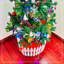 Arbre de Noël artificiel de 5 pi avec DEL, incluant 109 jupes d'arbre suspendues et garde-corps