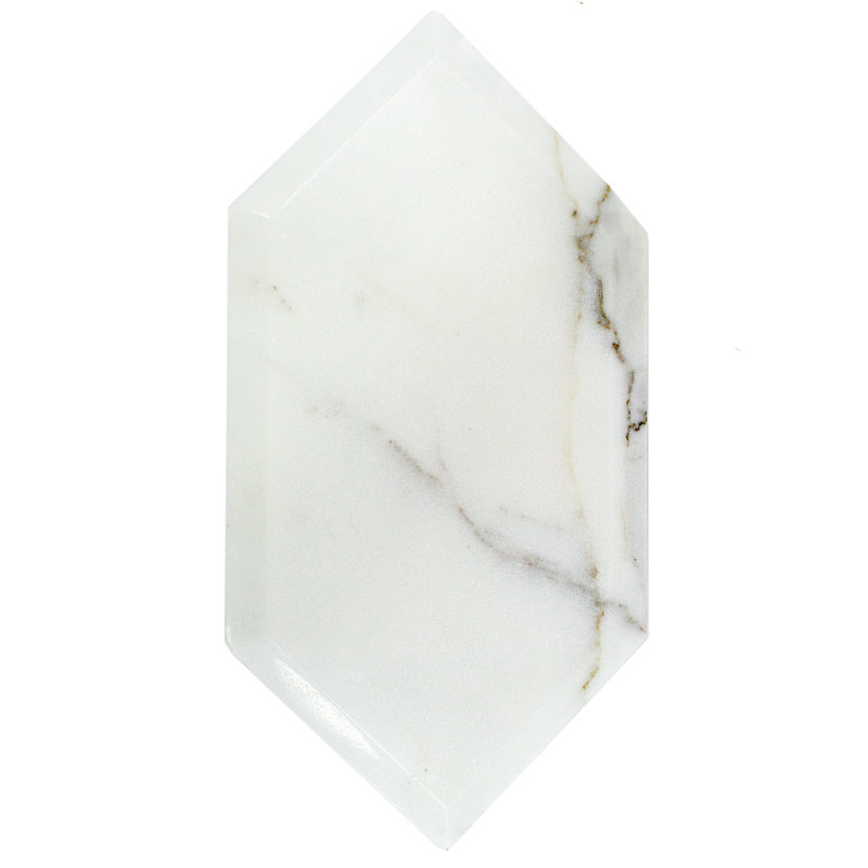 Carrelage mural hexagonal biseauté 4 po x 8 po Calacatta Marble (3,84 pieds carrés / caisse)