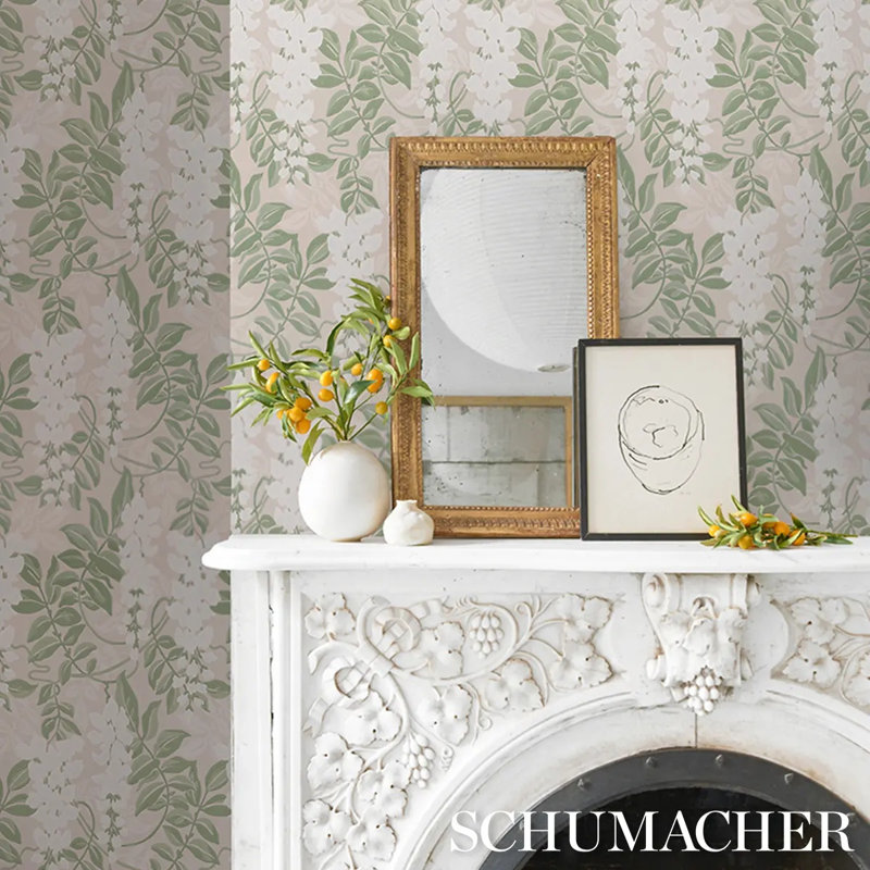 Lucia Wisteria Wallpaper Roll, Green