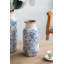 Vase en céramique bleu et blanc avec motifs floraux traditionnels-1564856356