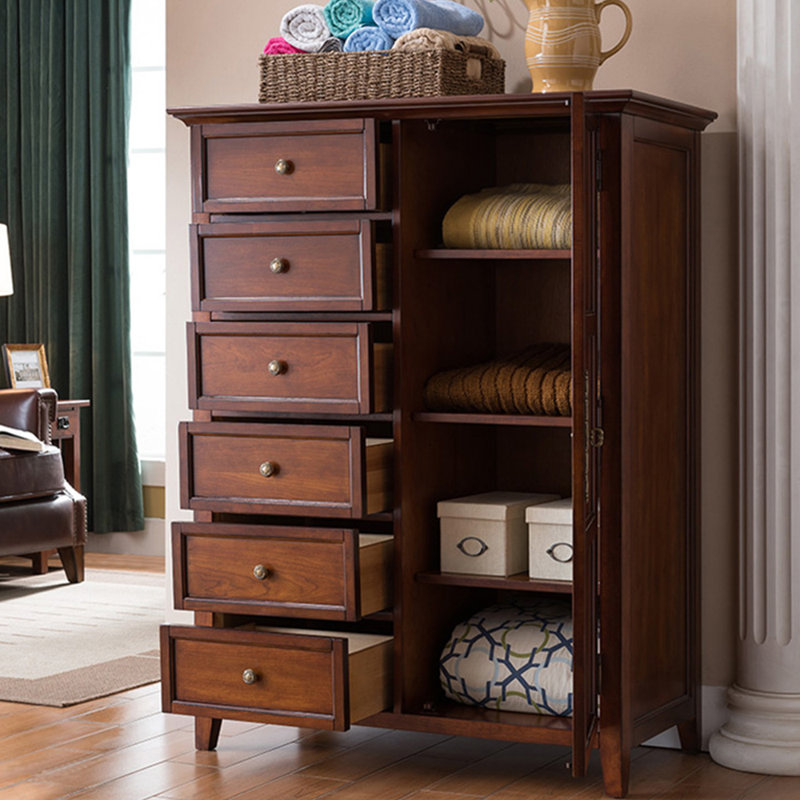 Six bucket cabinet solid wood carving locker