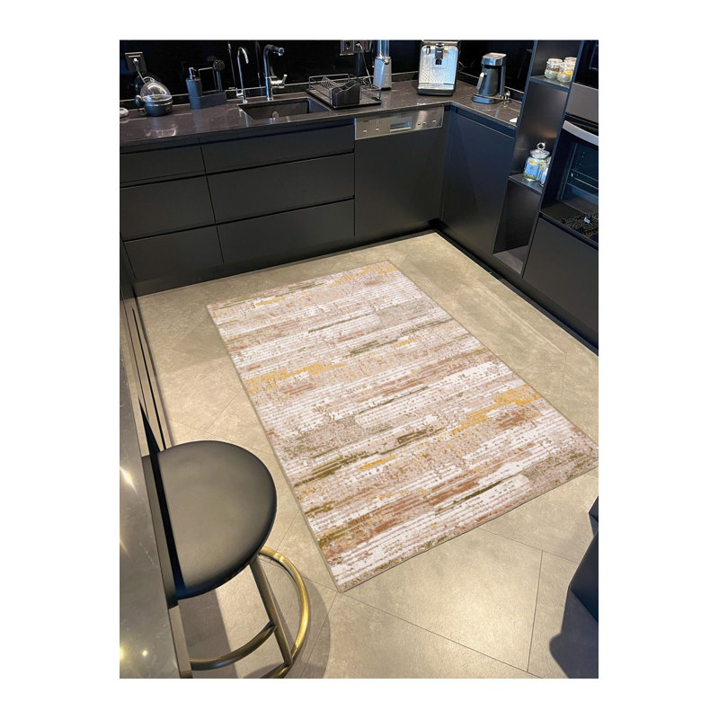 Tapis lavable à rayures Modern Modern, Sous-tapis carré 3 pi 3 po inclus