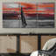 Moody, voilier rouge foncé en mer, aquarelle abstraite, art moderne, paysage rustique ultra-102298572