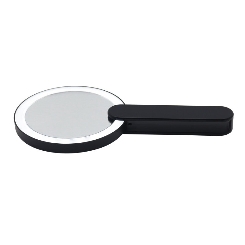 Miroir de maquillage rond Iry, Noir
