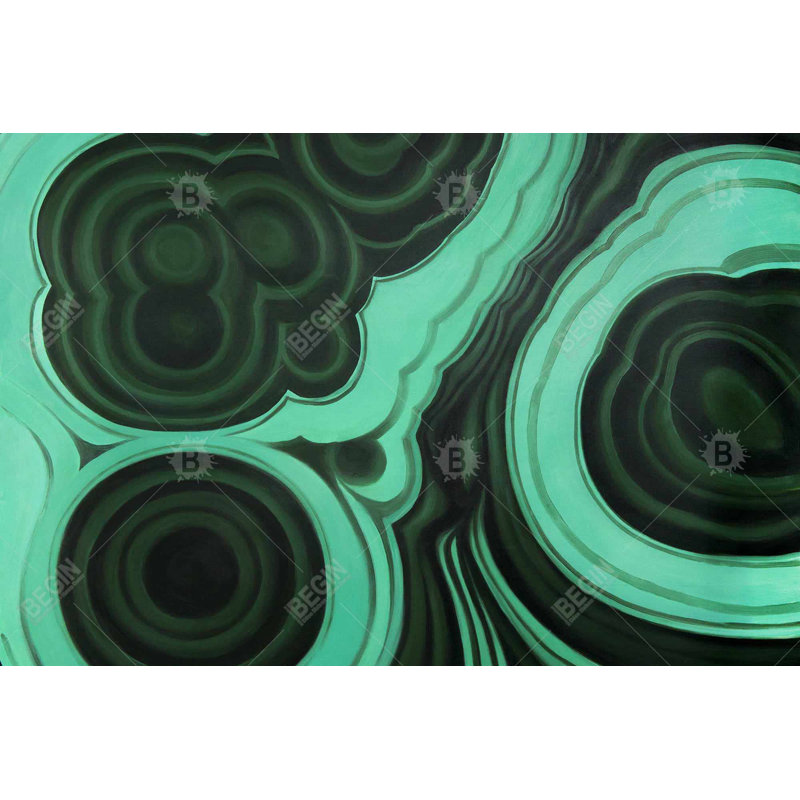 «Malachite Stone - Abstract Minerals», toile tendue encadrée