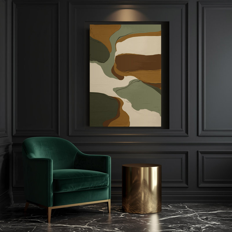 «Abstract Color Field 78», art mural sur toile brune, H 30 po x l 20 po