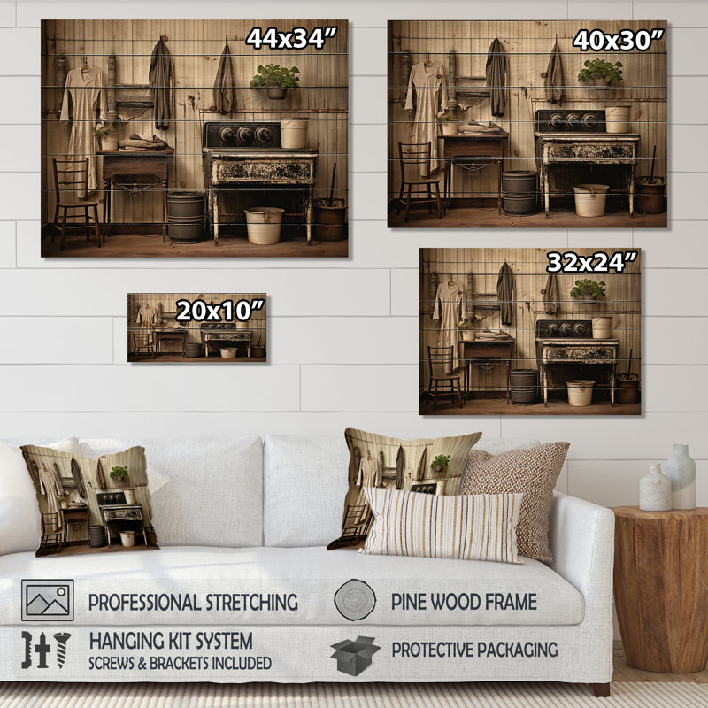 Elenora - Illustration murale en bois sur bois de pin naturel, H 24 po x l 32 po