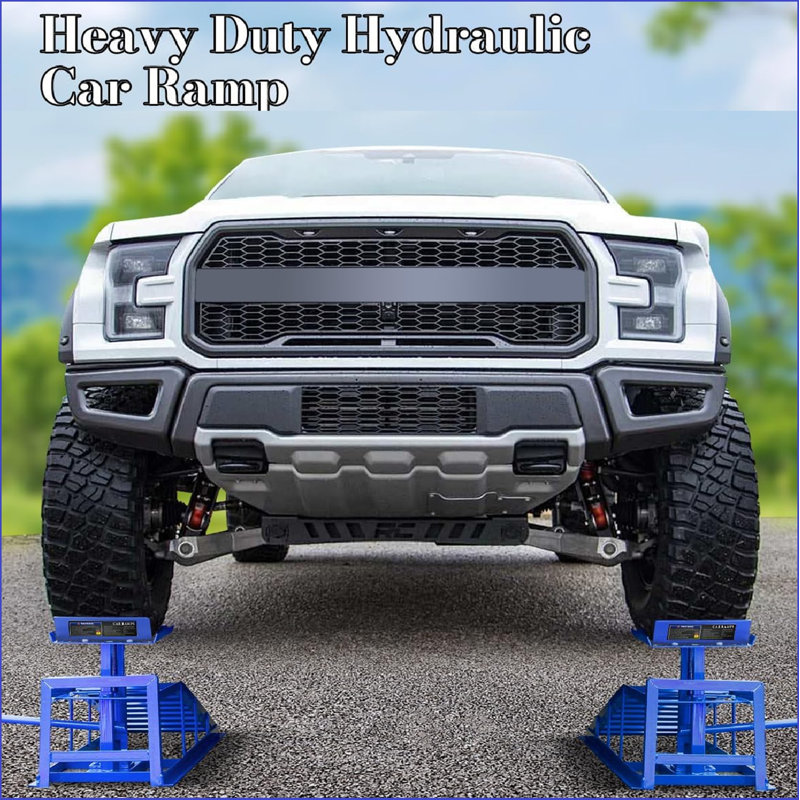 babevy Heavy Duty Car Ramps 2pcs - 5 Ton (11,000 Lbs) Capacity - Low ...