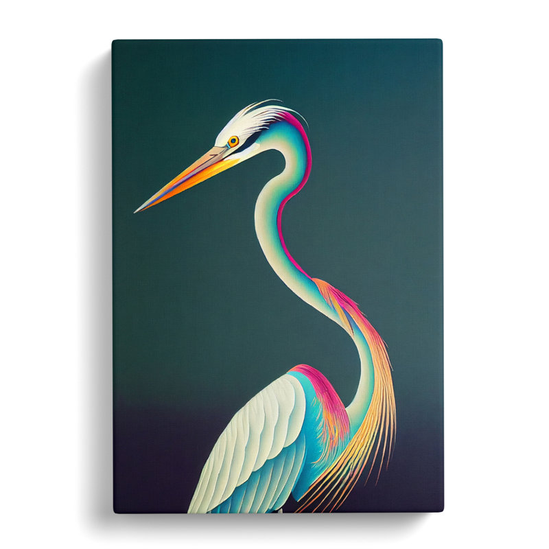 Heron Painting Hypreprism - Wrapped Canvas, 60cm H x 40cm W x 3cm D