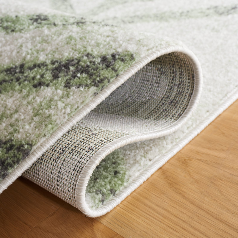 Tapis géométrique ivoire / sauge Arrietty, Rectangle 5 pi 1 po x 7 pi 6 po