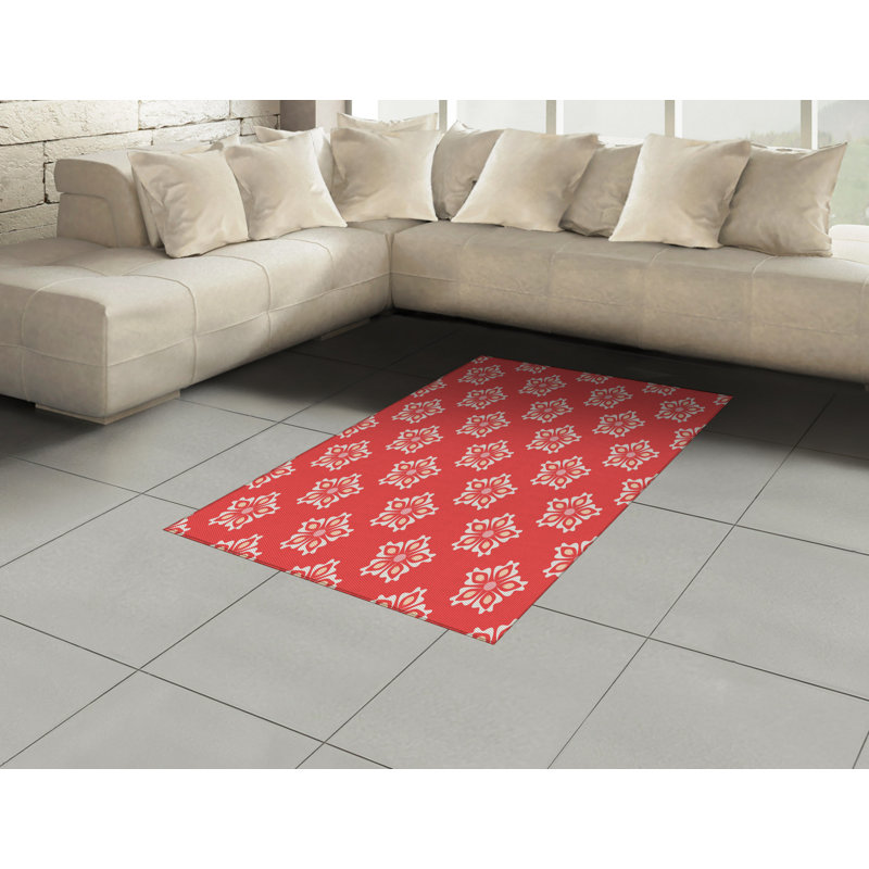 Coral High Density Long Fiber Poly Threads Decorative Area Rug Carpet, Rectangle 4' x 5'8"
