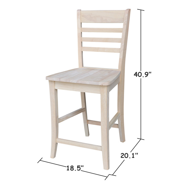 Guzik Solid Wood Counter Stool, Unfinished