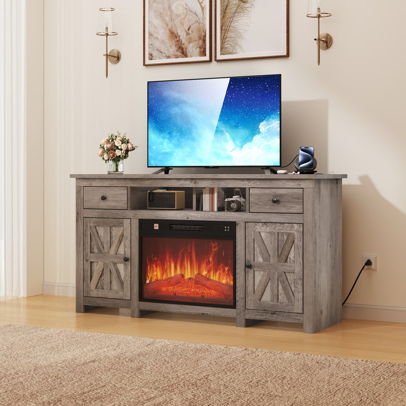  Meuble télé 59 po avec foyer électrique 24 po 59 po