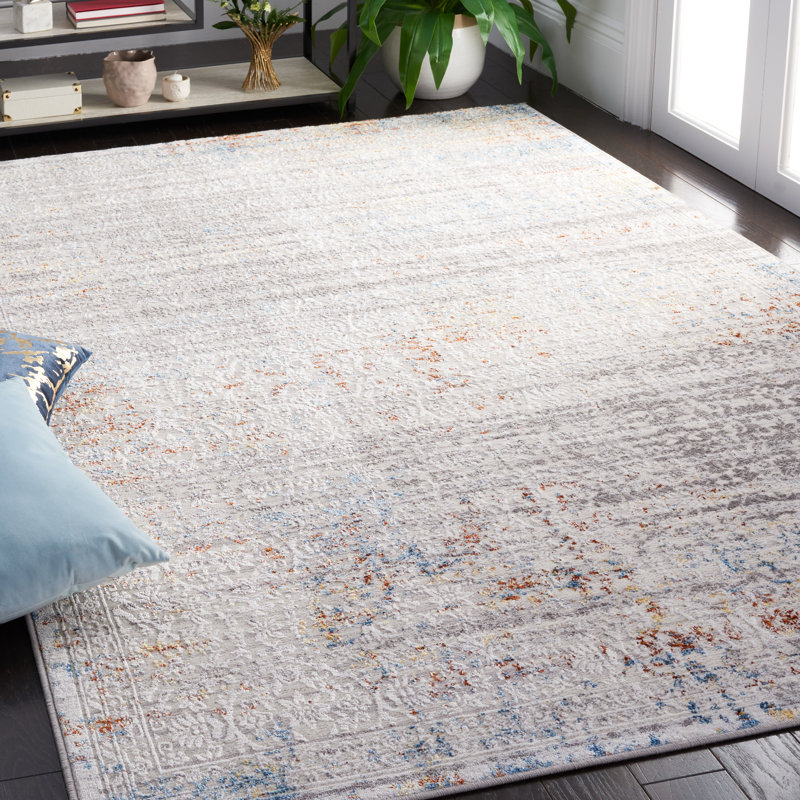 Tapis gris / gris clair Minyard 239, Rectangle 5 pi 5 po x 7 pi 7 po