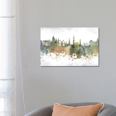 Amsterdam Skyline by WallDecorAddict - Wrapped Canvas Print