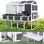 Poulailler avec poulailler, poulaillers pour 10 poulets à l'extérieur avec nichoirs, poulailler en bois avec plateaux coulissants, cage de jardin (95 po x 80 po x 83 po)