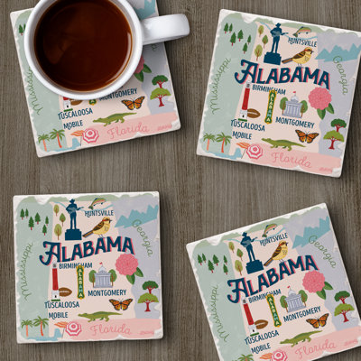 Ensemble de sous-verres 4 pièces Thirstystone Alabama