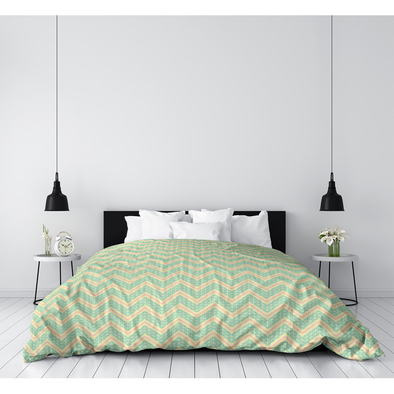 Housse de couette simple Rhonda Cheval, Housse de couette simple TG, Microfibre, Vert rose / jaune