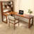 Nut-brown Rectangular Solid Wood desk-108954486-108954488