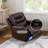 39.5" Breathing Leather Power Recliner With LED Light & USB Port – Electric Adjustable Chair