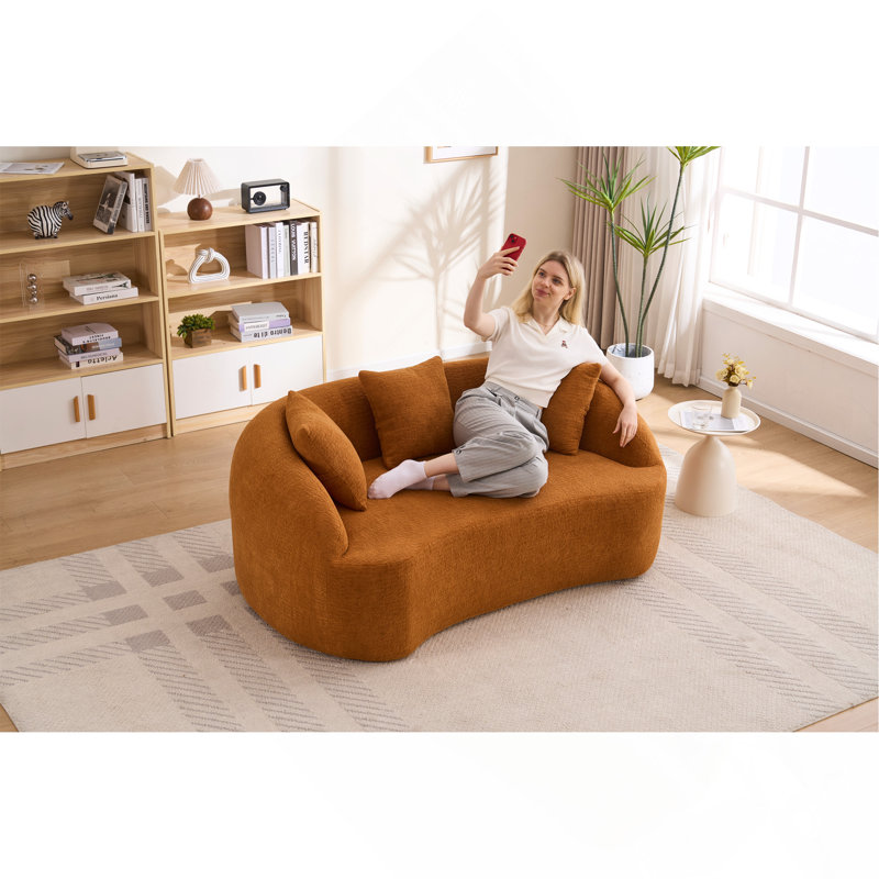 Causeuse de canapé incurvée moderne incurvée Curved, Orange