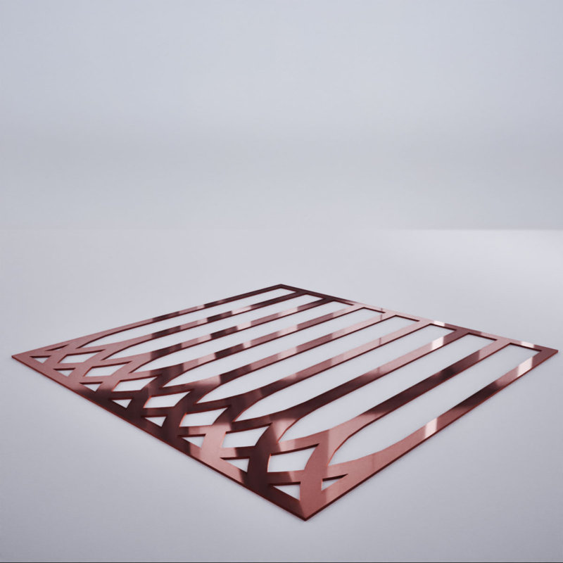Grand panneau mural en acrylique Cedar Park, grand, l 23 3/8 po x H 23 3/8 po x T 1/8 po, miroir or rose, Or rose