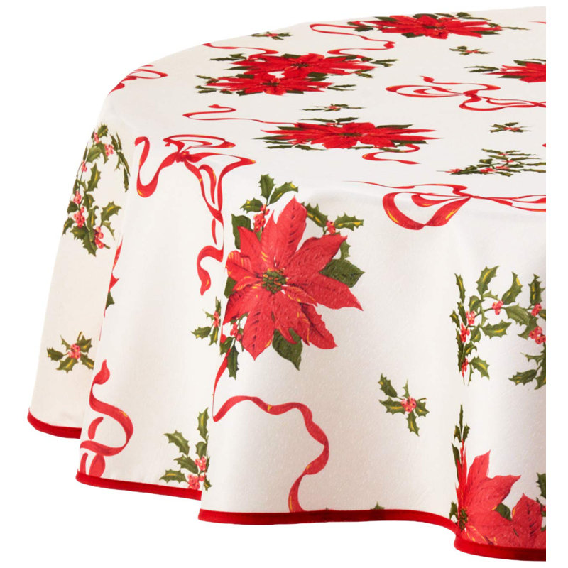 Nappe Poinsettias, Ronde l 60 po