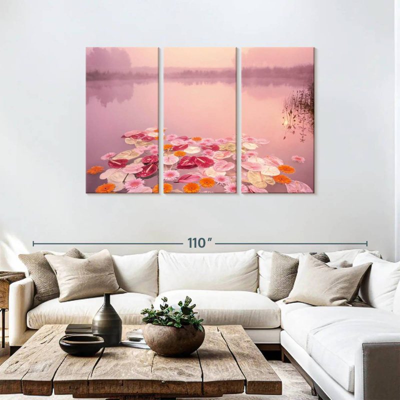 Alvord Floral Pink Lake, 48" H x 74" W