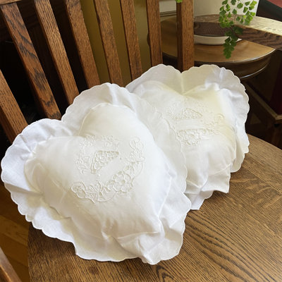 Venice Embroidered Heart 2-Piece Pillow Set