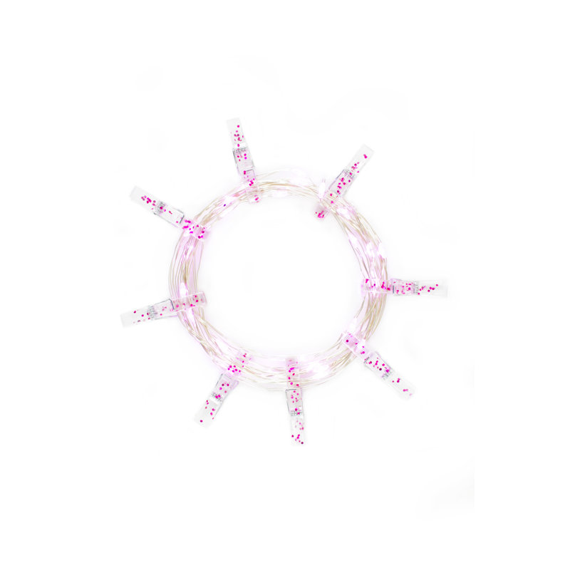 Mini guirlande de 36 ampoules DEL à piles 5 lumières Juliane, Rose