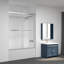 Spezia 56'' - 60'' W x 58'' H Double Added Frameless Tub Door with Clear Glass-53889791