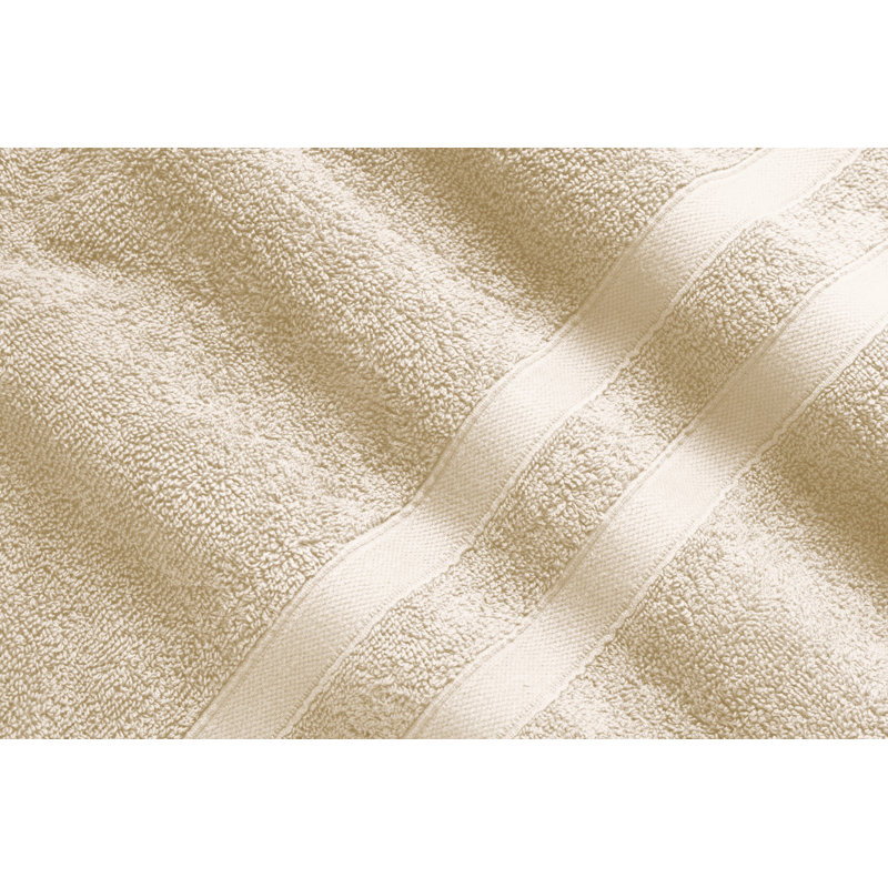 Ensemble de serviettes en coton égyptien 18 pièces Bibb Home Zero Twist (9 couleurs disponibles), Ivoire ivoire