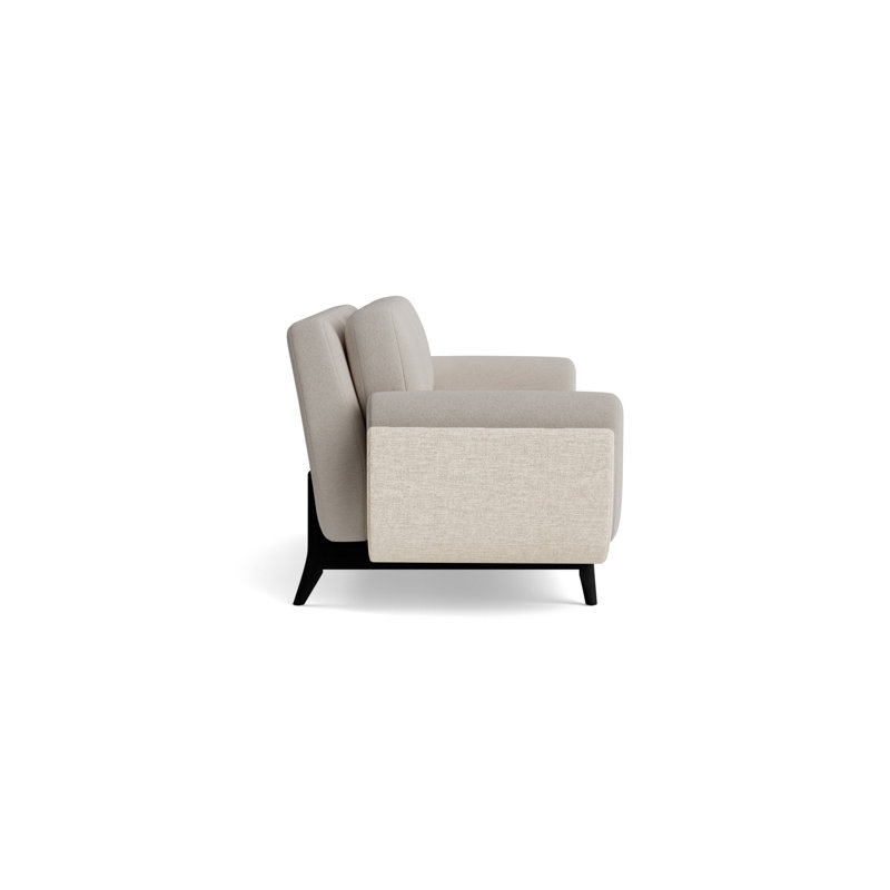 Regatta 90 Sofa, Performance Boucle-Dove Gray/Textured Weave-Toffee, Black