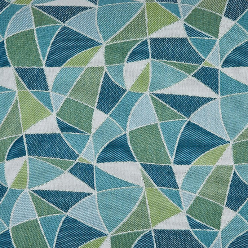 Sery 18" Blue and Green Geometric Polyester Throw Pillow Set