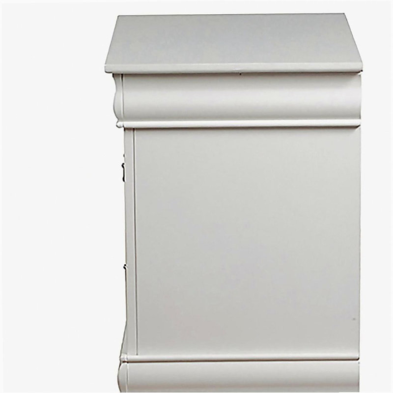 White 2-drawer Nightstand, White