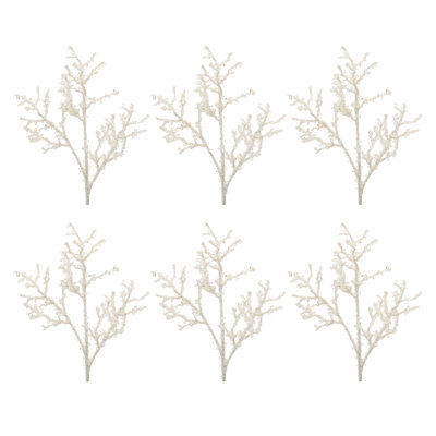 Sequined Icy Twig Spray (Set of 6)