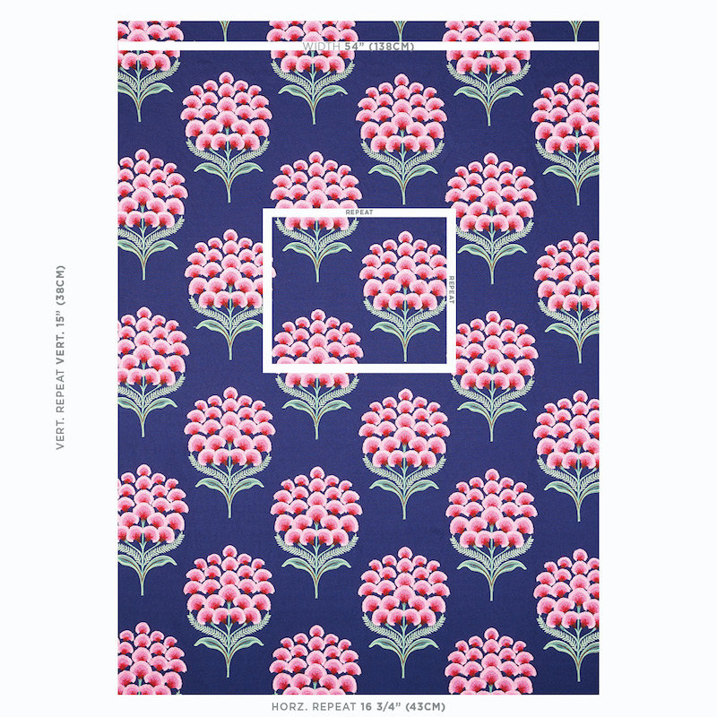 Aurelia Embroidery Fabric, Navy