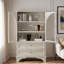 Armoire de rangement vitrée avec 2 tiroirs et tablettes réglables-694500606