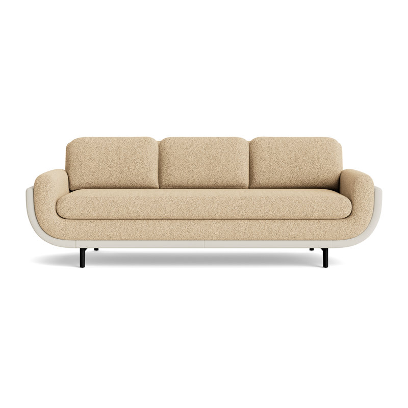 Regatta 100 Sofa, Berber - Dune/Greenwich Performance Leather- Cream, Black