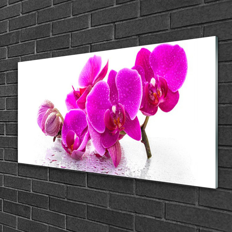 Floral Flowers - Unframed Photograph on Glass
