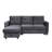 Hudson 83" Dark Gray Velvet Reversible Sleeper Sectional Sofa With Storage Chaise