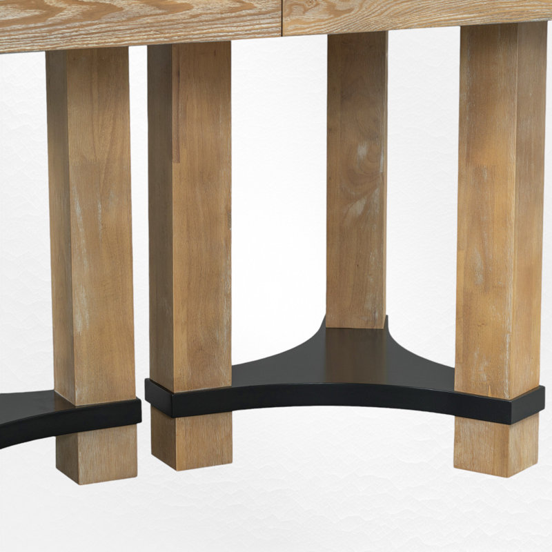 7 - Piece Extendable Dining Table Set, Natural, Light Gray