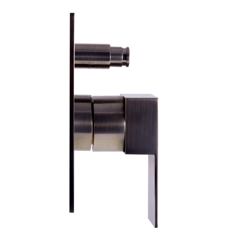 ALFI brand AB6801-BN Brushed Nickel Modern Square Pressure Balanced Shower Mixer with Diverter, Brushed Nickel