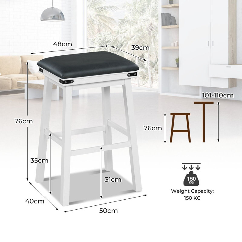 Jaidyn Upholstered Counter Stool, Bar Stool (76cm Seat Height)